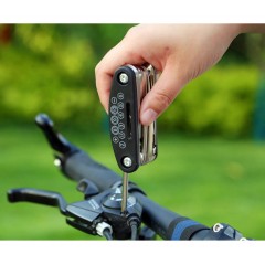 山地自行車(chē)維修工具便攜折疊內(nèi)六角螺絲刀套筒扳手多功能補(bǔ)胎組合