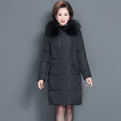 200斤加大碼中老年棉衣女中長(zhǎng)款新款媽媽裝羽絨棉服中年棉襖外套
