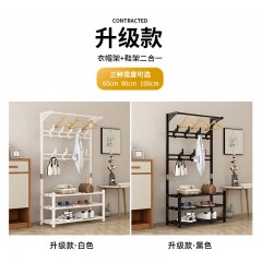 門(mén)廳衣帽架落地臥室家用掛衣架多功能衣架鞋架置物架組合簡(jiǎn)易客廳