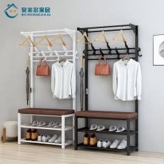 門(mén)廳衣帽架落地臥室家用掛衣架多功能衣架鞋架置物架組合簡(jiǎn)易客廳